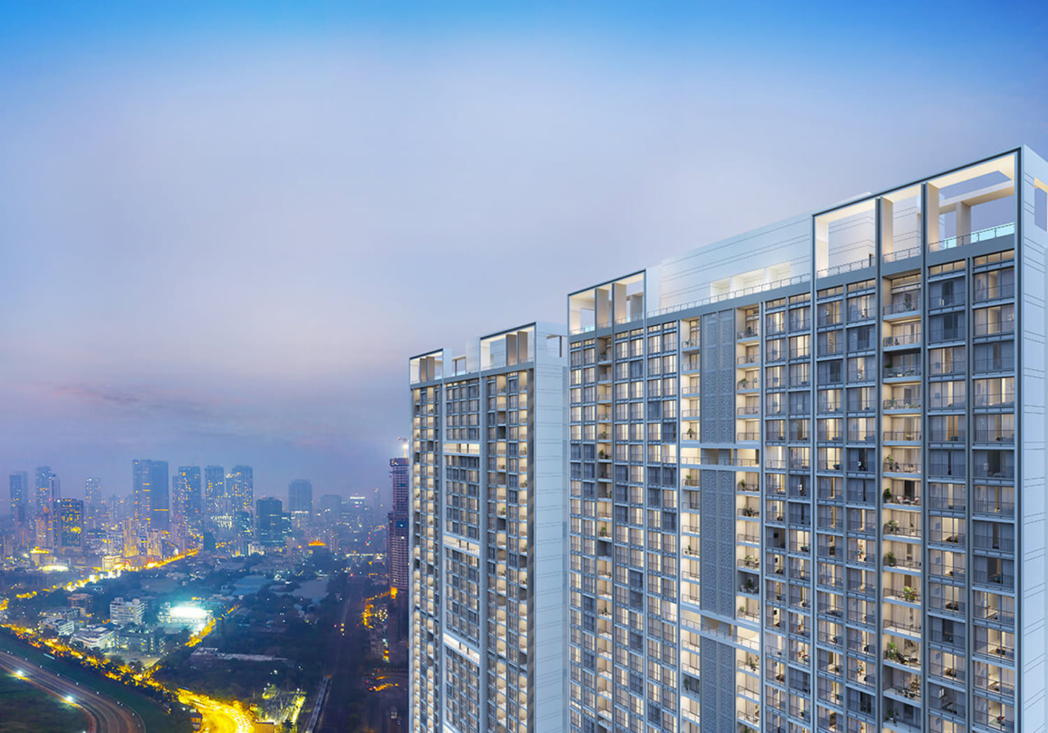 Exterior view of KRC queens &mdash; photo gallery, images, brochure, amenities, cost sheet, price breakup, availability details, RERA number, RERA certificate, possession date, layout plan, logo, floor plan, master plan, and location map showcasing project highlights and features.